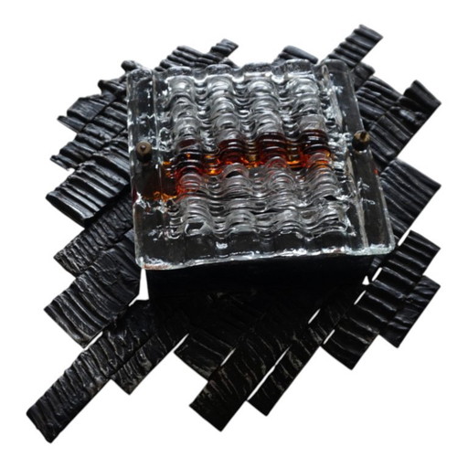 Lampada da parete brutalista Poliarte di Albano Poli, 1970