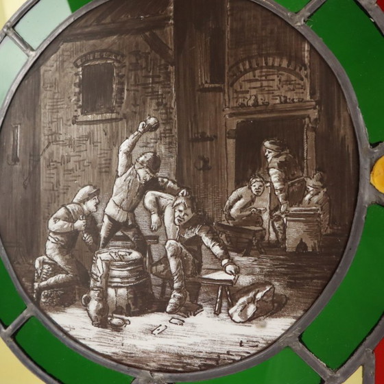 Groot Kleurrijk Glasraam Glas in Lood Medaillon – Decoratieve objecten (photo 15 of 20)