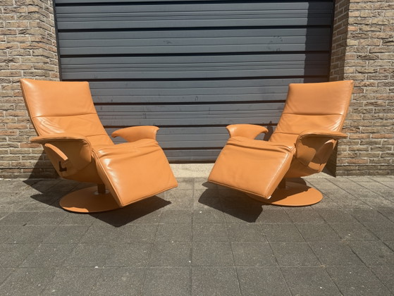 Image 1 of 2x Jori Fellini relax Medi Mono-move Cognac leather pillow
