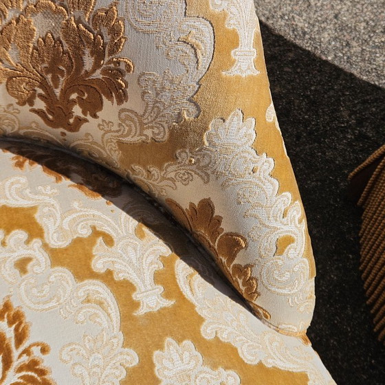 Image 1 of Set of 2 French Vintage Crapaud Seater-golden beige Cocktail Chairs-Lounge Seats-Boudoir Seater-50s