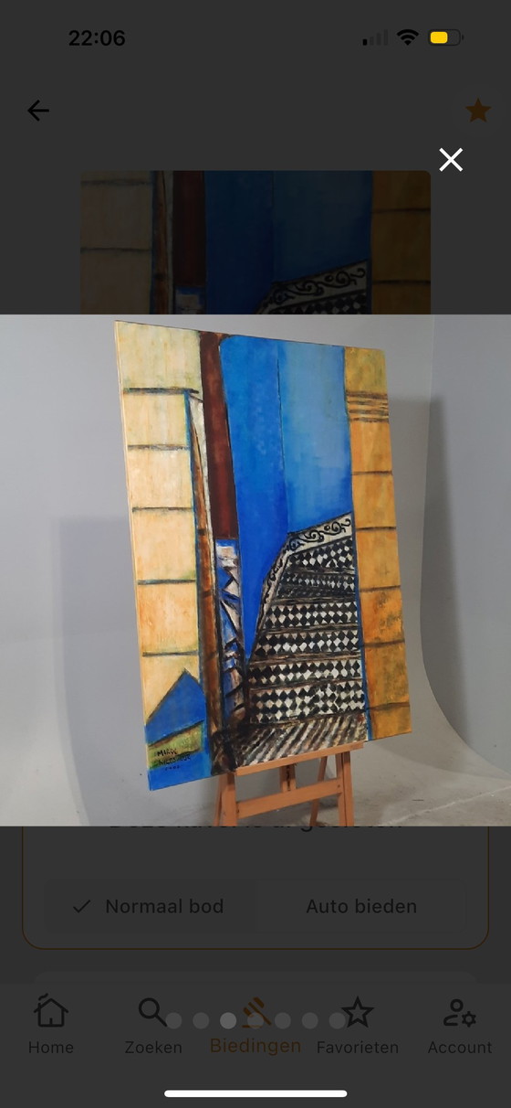 Image 1 of Maya wildfire - large work - acrylic painting - 100x140 cm Morocco