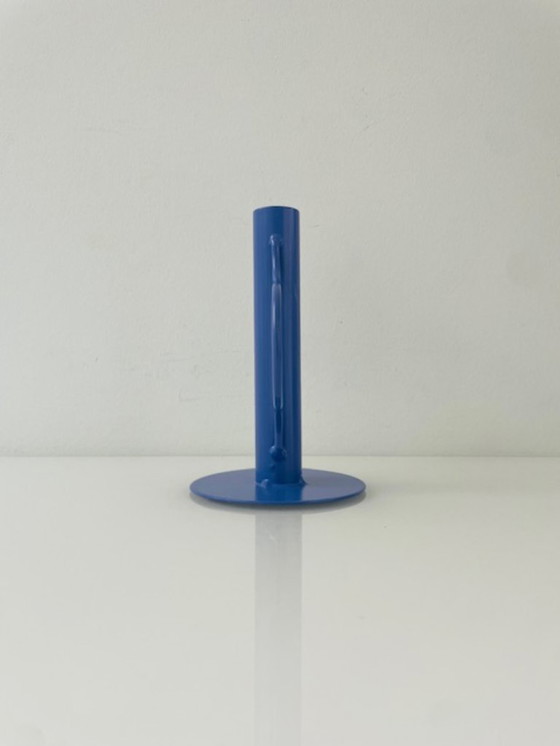 Image 1 of Modern lavender-colored metal candlestick