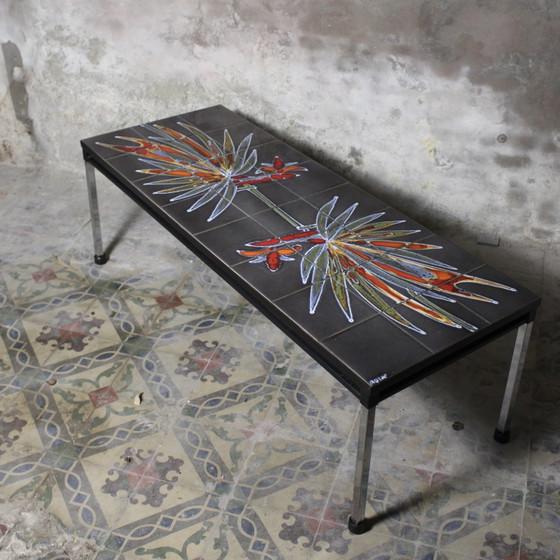 Table basse originale Adri Belarti – Table en carrelage vintage années 60/70 – Tables basses, Aluminium (photo 4 of 11)