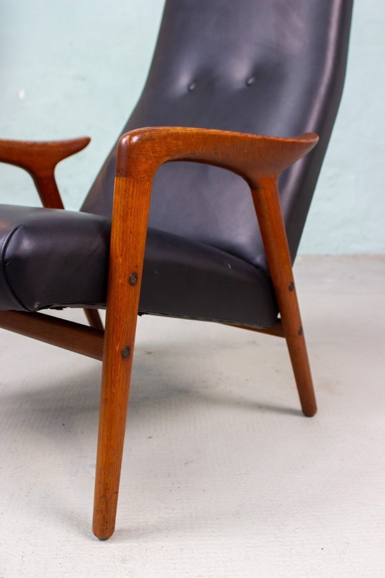 Image 1 of Fauteuil vintage Yngve Ekström, style Easy Chair, en chêne, milieu du siècle, années 60