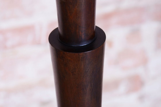Lámpara de pie cubista restaurada, madera de haya, cromo, cristal opalino, recableada, checa, década de 1920. (photo 5 of 11)