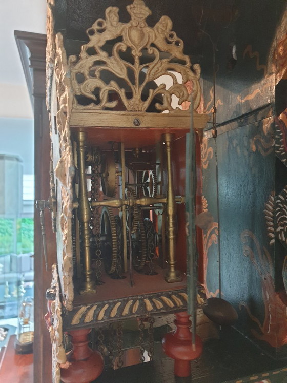 Image 1 of antique chair clock 18th century.