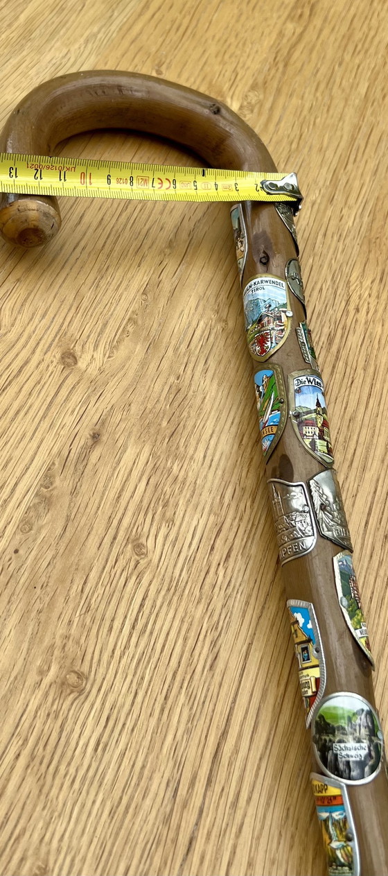 Image 1 of Two nostalgic walking sticks with enameled coats of arms from all over Europe