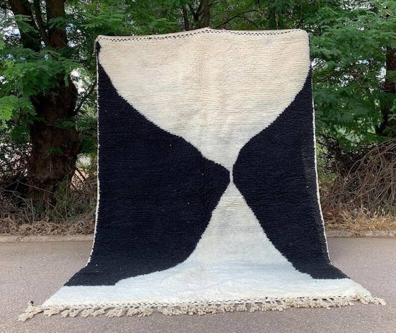 Handgefertigter marokkanischer Teppich weiß-schwarz 200cm x 300cm – Teppiche & Läufer, Wool (photo 11 of 11)