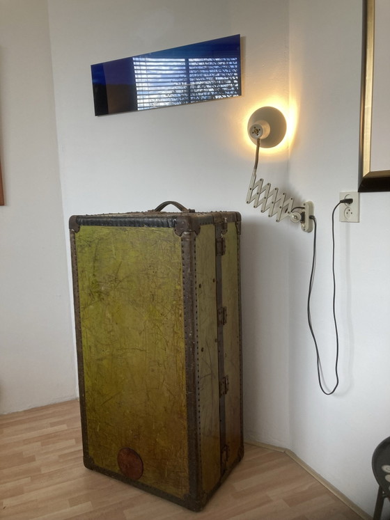 Vintage Wardrobe/Travel Trunk – Leather, Metal (photo 6 of 6)