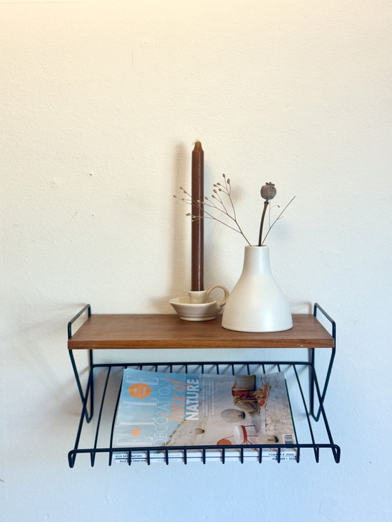 Image 1 of Vintage string wall rack 1960s/70s - wood & metal