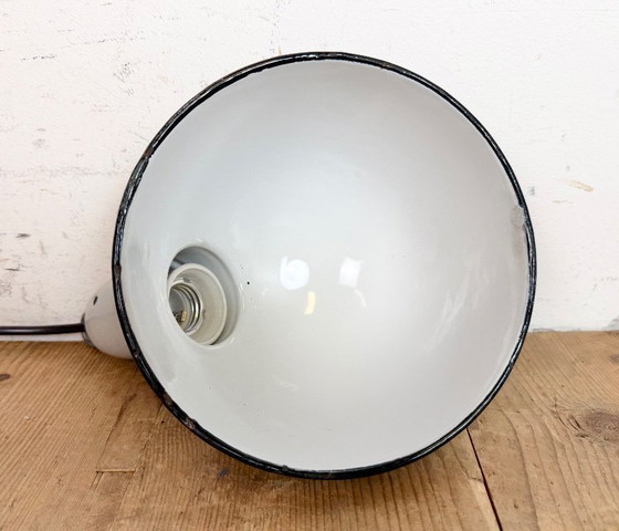 Image 1 of Industrial Grey Enamel Factory Pendant Lamp, 1960s