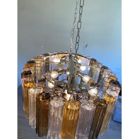 Image 1 of Lampadario contemporaneo a rami in vetro di Murano multicolore