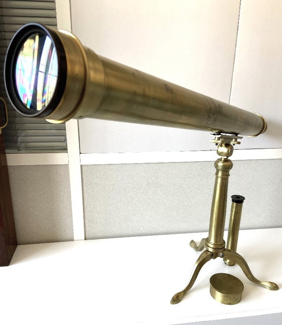 Ancienne Lunette Astronomique Télescope Longue-Vue Fin 1800 France Céleste – Sculptures, Brass (photo 4 of 19)