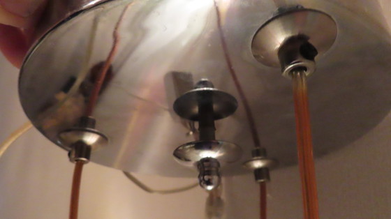 Image 1 of Lampada a sospensione vintage a cascata con 3 sfere di vetro