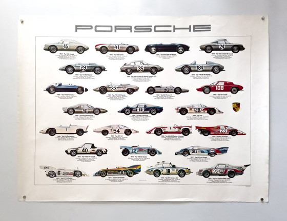 Image 1 of 🏁 Voitures de course Porsche 1953–1974 – 1974 – Affiche originale de Ken Rush | 102 × 76 cm | Allemagne