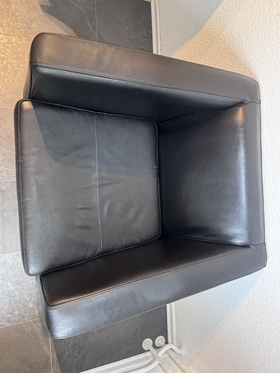Rare fauteuil vintage IKEA Klippan en cuir véritable et chrome (1999) – Leather, Metal (photo 4 of 13)
