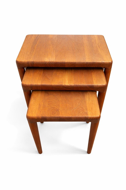 Teak nesting tables Drylund Denmark