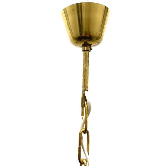Image 1 of Vintage crystal chandelier Lustry Kamenický Šenov, Czechoslovakia 1970s brass