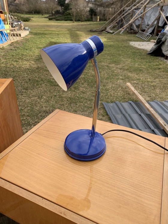 Lampada da tavolo blu Mid-Century, anni '70 – Lampade da tavolo, Mid Century Modern (photo 4 of 5)