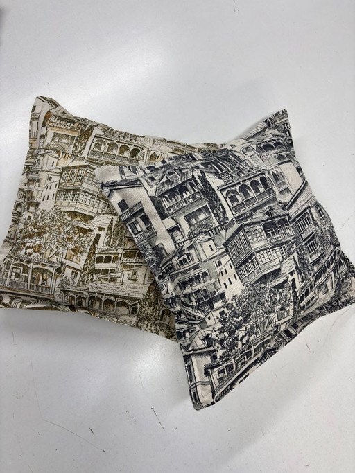 Set mit 2 handgefertigten Kissen – Güell Lamadrid Cetara Baumwolle & Leinen – 50 × 50 cm – kussentjes, Cotton
