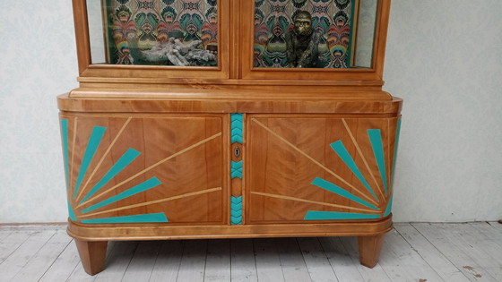 Image 1 of Art Deco display cabinet Biedermeier Vintage