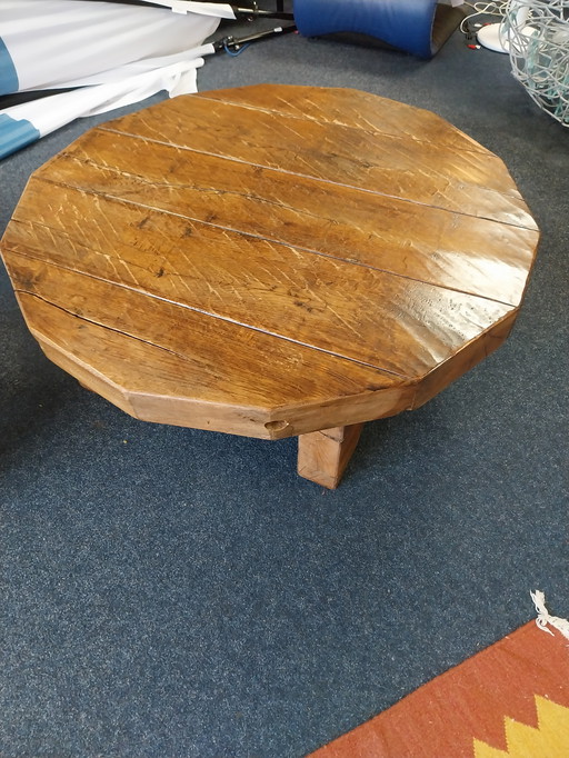 1 x brutalist heavy oak coffee table 1970s