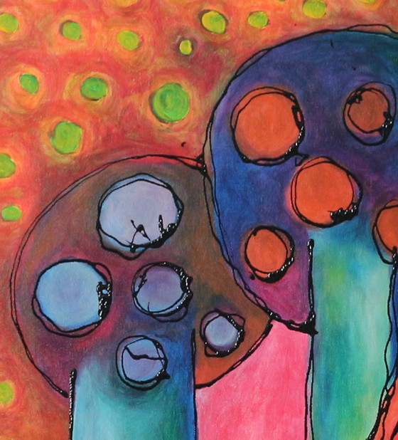 Image 1 of Ancienne peinture "Une promenade dans le parc".