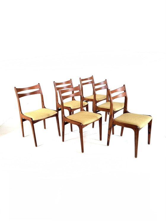 Set di 6 sedie da pranzo danesi restaurate anni ‘60 – Legno, Lana (photo 4 of 15)
