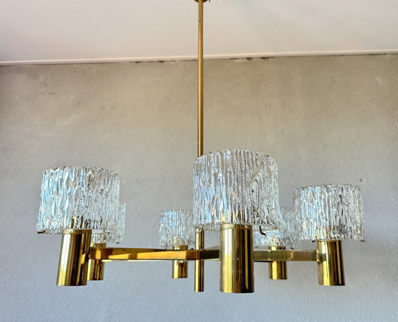 Vintage Kalmar Hanglamp – Kroonluchters, Glass, Brass (photo 10 of 10)