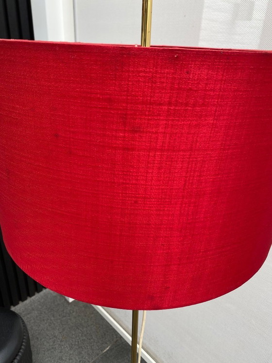 Image 1 of Vintage floor lamp with red shade