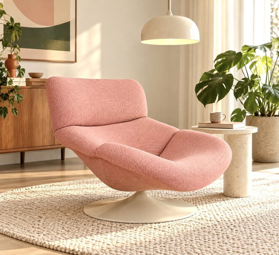 Artifort F518 Geoffrey Harcourt upholstered Kvadrat pink, Armchairs, Metal, Polyester, Vintage (photo 2 of 13)