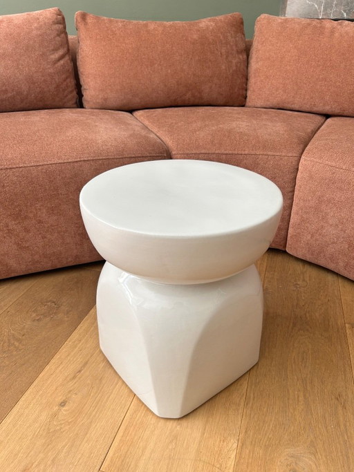 Nieuw! Riviera Maison Bijzettafel Salontafel Keramiek Wit