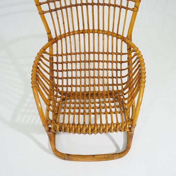 Fauteuil van rotan en gevlochten riet, jaren 60 – Rattan (photo 9 of 14)
