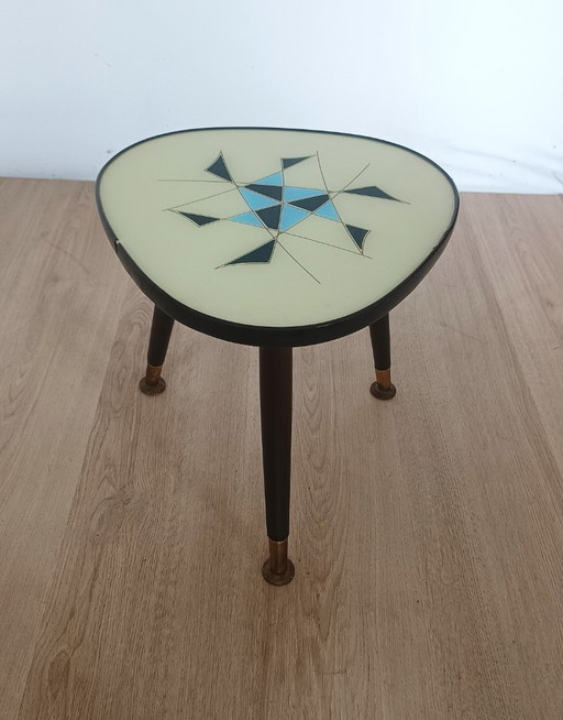 Fifties side table with glass top
