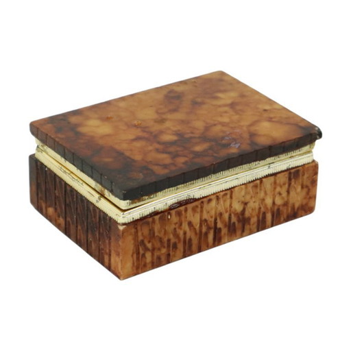 Vintage Smoker's Box Orange Alabaster