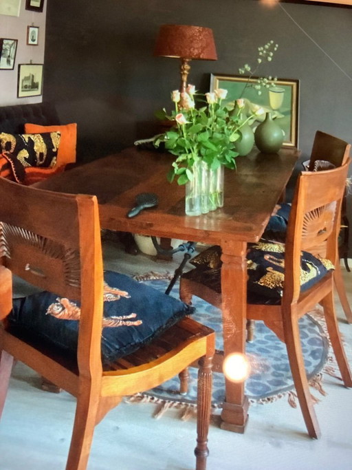 4 sedie da pranzo coloniali in legno, Pilat e Pilat