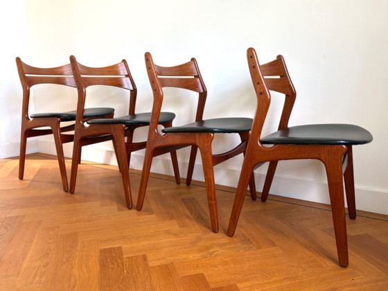 Magnificent set of 4 Danish Erik Buck model 301 chairs – Christiansen Mobelfabrik, Dining chairs, Wood (photo 11 of 19)
