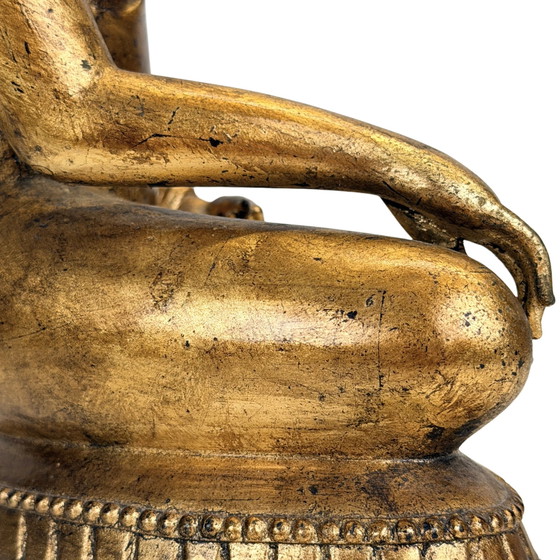 Antiker Thai-Buddha in Bhumisparsha – Rattanakosin, 19. Jahrhundert – Bildhauerei, Bronze (photo 9 of 11)