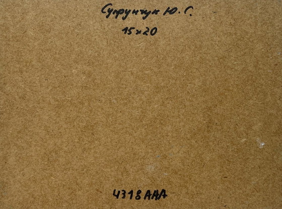 Image 1 of Origineel olieverfschilderij: Winterhuislandschap, prachtige winterochtend