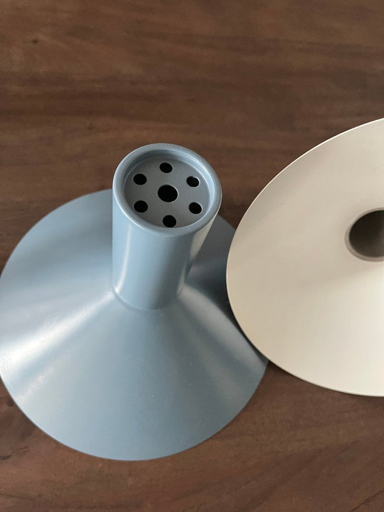 Image 1 of Te koop: jaren 60, 70 blauwe lampenkappen. 