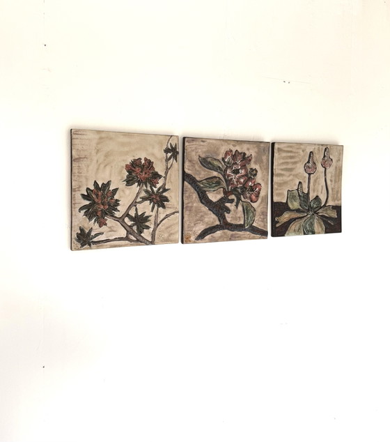 Vintage Trio Ceramic Wall Tiles, Ruscha Keramik ‘60 – Wall decoration (photo 8 of 9)