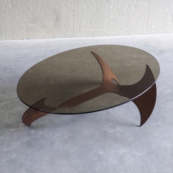 Propeller Oval Coffee Table by Knut Hesterberg for Ronald Schmitt – Metal, Glass (photo 6 of 14)