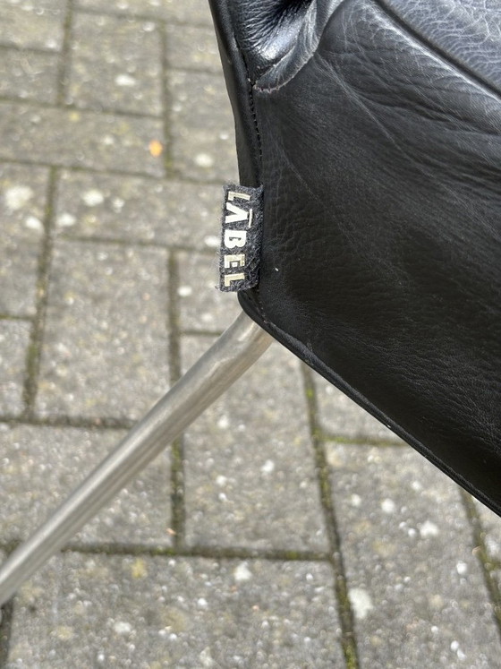 Orea Stoelen 6 Stuks – Label van den Berg, Eetkamerstoelen, Leather, Chrome (photo 11 of 17)