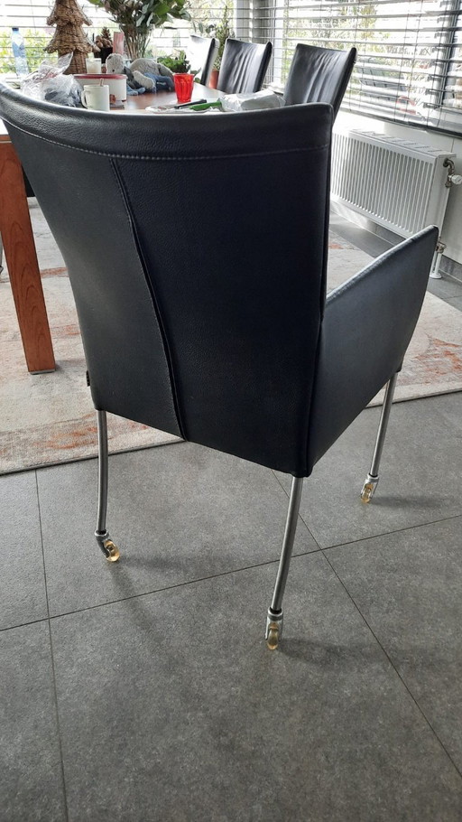 6 sillas de comedor Bert Plantagie con ruedas