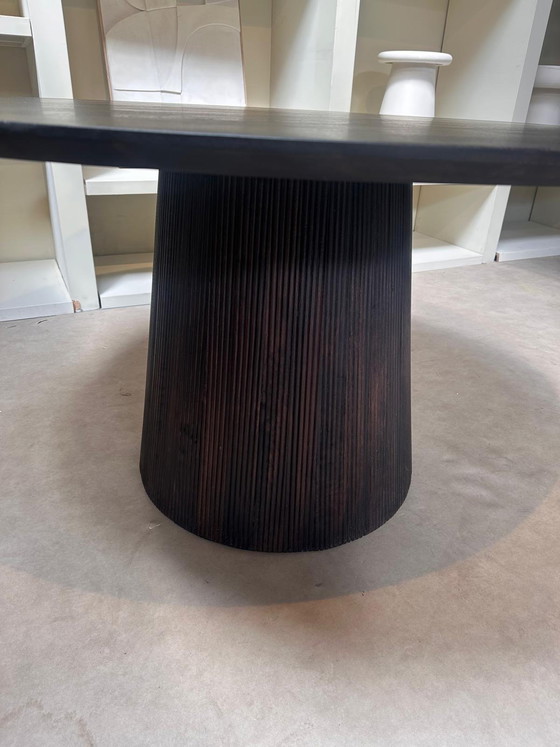 Image 1 of Dining table round japandi 120cm brown Mango wood