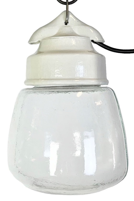 Image 1 of Lampada a sospensione vintage in porcellana bianca, anni '70