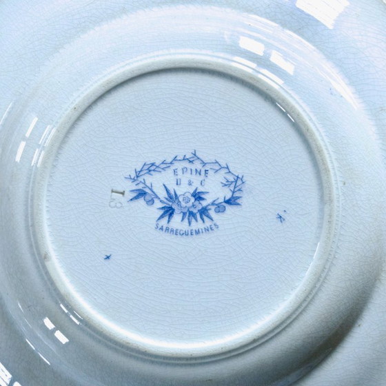 Image 1 of Assiettes XIXe terre de fer Sarreguemines "Epine" (5AC)