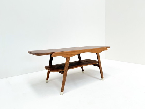 Image 1 of Mid-Century Coffee Table with Reversible Teak/Formica Top, 1950s
