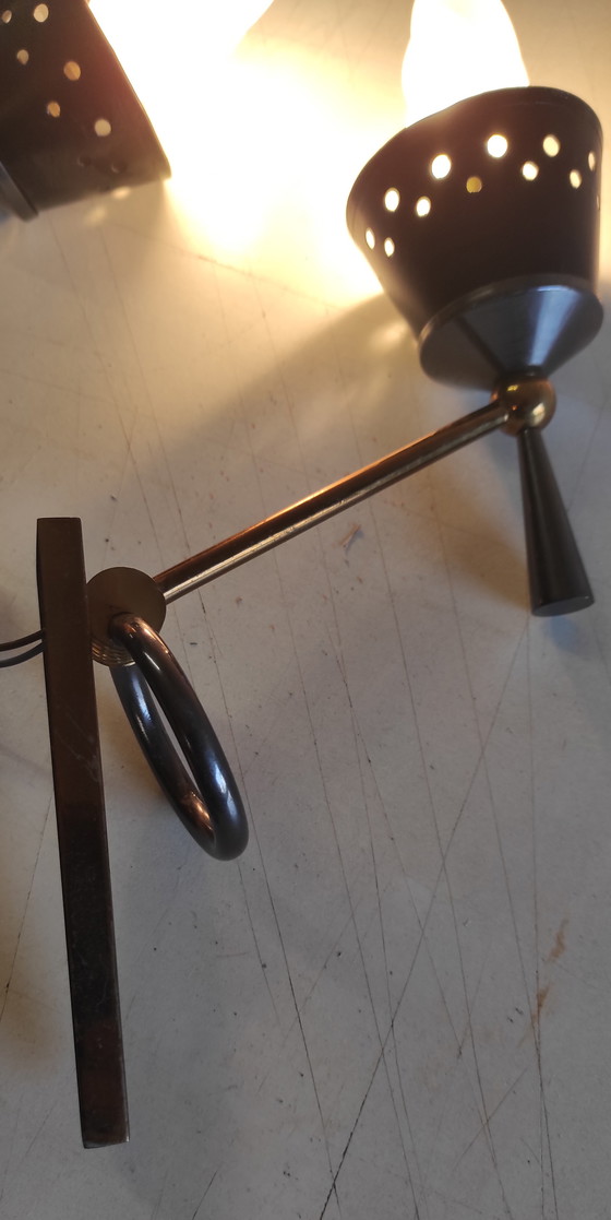 Image 1 of Applique da parete Lunel House in bronzo lucidato e verniciato - anni '50