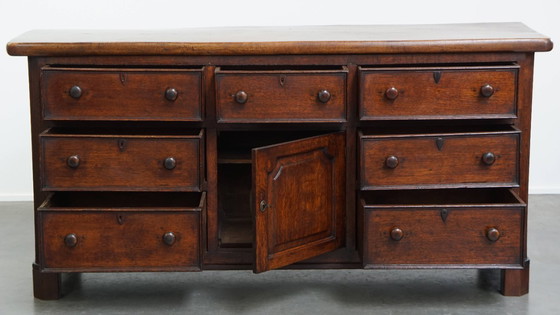 Image 1 of Buffet/ comptoir/ îlot de cuisine anglais ancien de la fin du XVIIIe siècle avec plateau en chêne massif